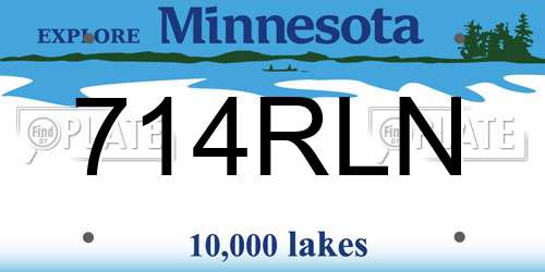 714RLN Minnesota License Plate