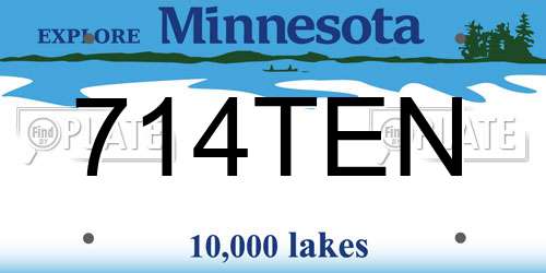 714TEN Minnesota License Plate