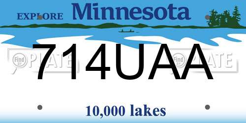 714UAA Minnesota License Plate