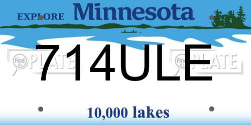 714ULE Minnesota License Plate