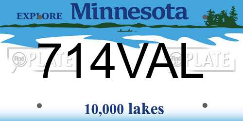 714VAL Minnesota License Plate