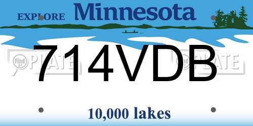 714VDB Minnesota License Plate