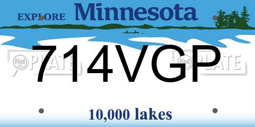 714VGP Minnesota License Plate