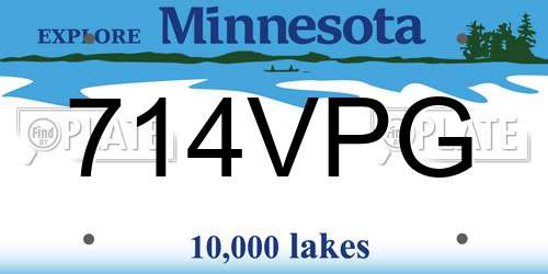714VPG Minnesota License Plate