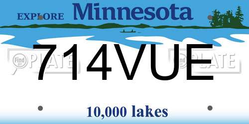 714VUE Minnesota License Plate
