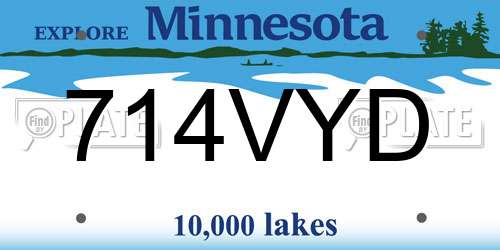 714VYD Minnesota License Plate