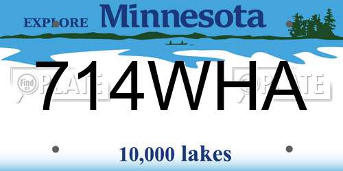 714WHA Minnesota License Plate