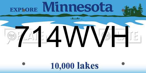 714WVH Minnesota License Plate