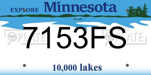 7153FS Minnesota License Plate