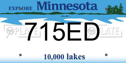 715ED Minnesota License Plate