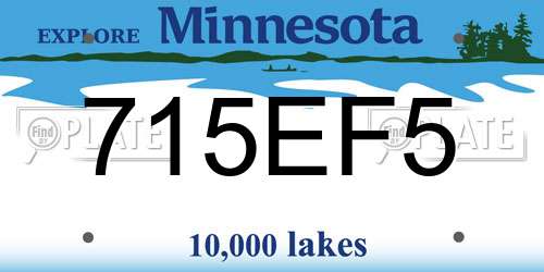 715EF5 Minnesota License Plate