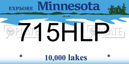 715HLP Minnesota License Plate