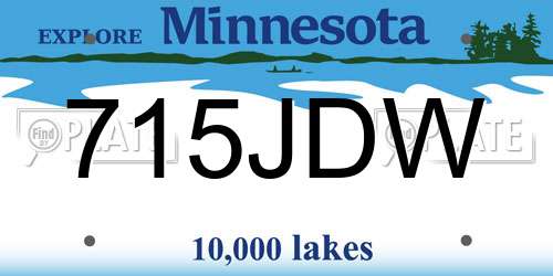 715JDW Minnesota License Plate