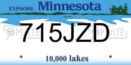 715JZD Minnesota License Plate