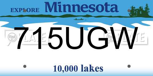 715UGW Minnesota License Plate