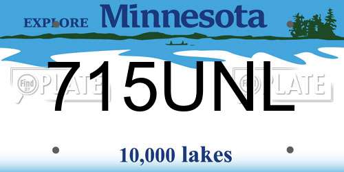 715UNL Minnesota License Plate