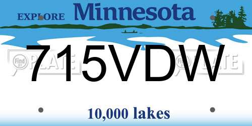 715VDW Minnesota License Plate