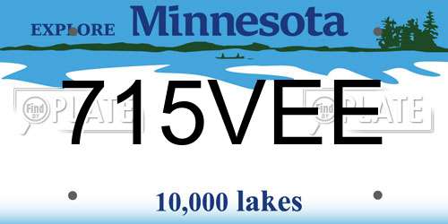 715VEE Minnesota License Plate