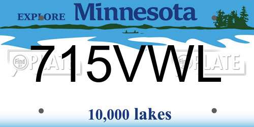 715VWL Minnesota License Plate