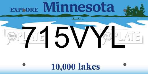 715VYL Minnesota License Plate