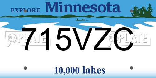 715VZC Minnesota License Plate