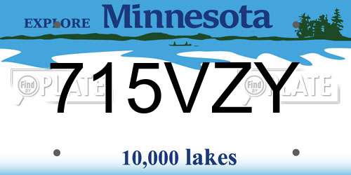 715VZY Minnesota License Plate