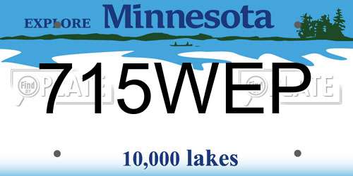 715WEP Minnesota License Plate