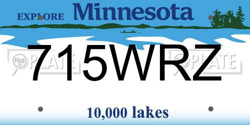715WRZ Minnesota License Plate