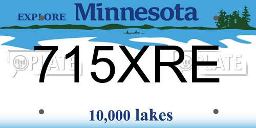 715XRE Minnesota License Plate