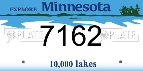7162 Minnesota License Plate