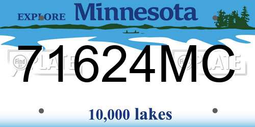 71624MC Minnesota License Plate