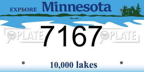 7167 Minnesota License Plate