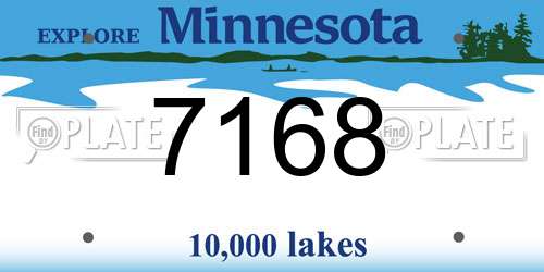 7168 Minnesota License Plate