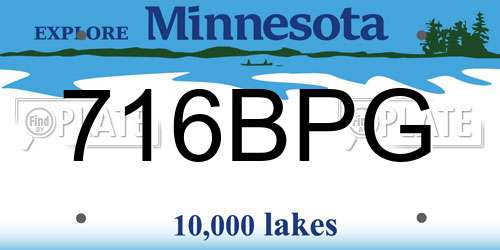 716BPG Minnesota License Plate