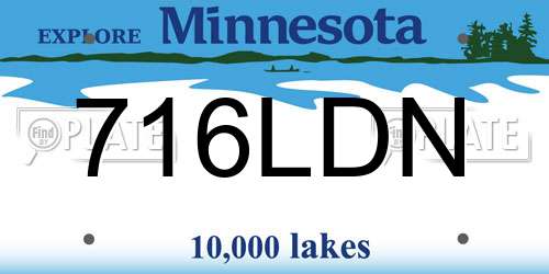 716LDN Minnesota License Plate