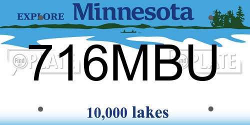 716MBU Minnesota License Plate