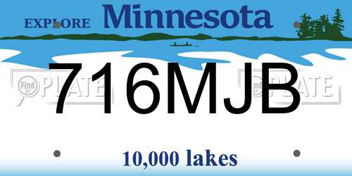 716MJB Minnesota License Plate