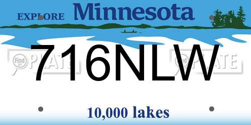 716NLW Minnesota License Plate