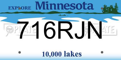 716RJN Minnesota License Plate