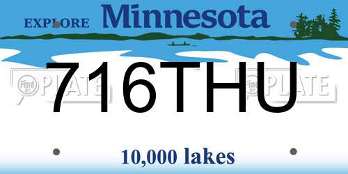 716THU Minnesota License Plate