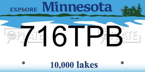 716TPB Minnesota License Plate