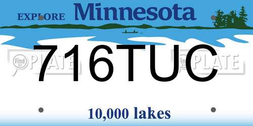 716TUC Minnesota License Plate
