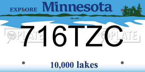 716TZC Minnesota License Plate