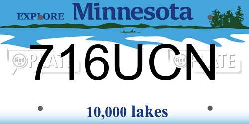716UCN Minnesota License Plate