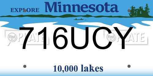 716UCY Minnesota License Plate