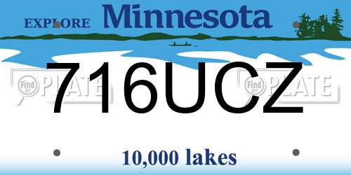 716UCZ Minnesota License Plate