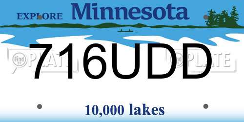 716UDD Minnesota License Plate