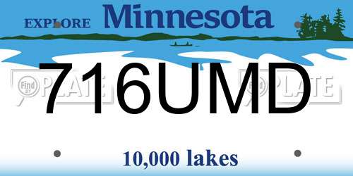 716UMD Minnesota License Plate