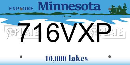 716VXP Minnesota License Plate