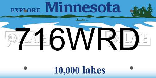 716WRD Minnesota License Plate